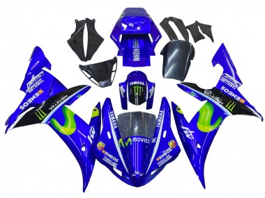 Online Azul Negro Verde MoviStar ENEOS Monstruo Carenado Moto Yamaha YZF 1000 R1 2002-2003