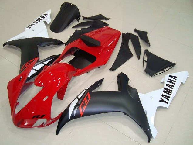 Online Rojo Blanco Negro Mate Carenado Moto Yamaha YZF R1 2002-2003