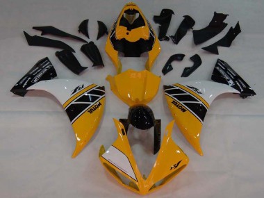 Online Amarillo Blanco Negro Carenado Moto Yamaha YZF 1000 R1 2007-2008