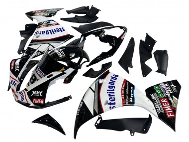 Online Negro Brillante Blanco Rojo Volvo Fimer Yamalube 87 Carenado Moto Yamaha YZF 1000 R1 2009-2011