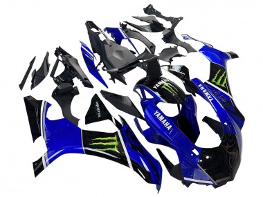 Online Azul Negro Brillante Verde Monstruo Carenado Moto Yamaha YZF 1000 R1 2015-2019