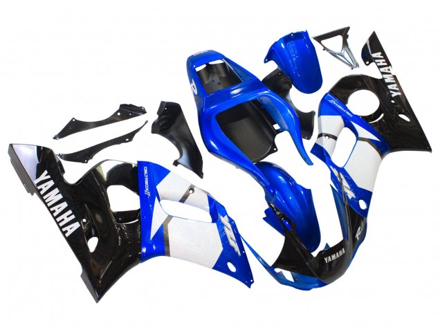 Online Blanco Azul Negro Brillante Carenado Moto Yamaha YZF 600 R6 1998-2002