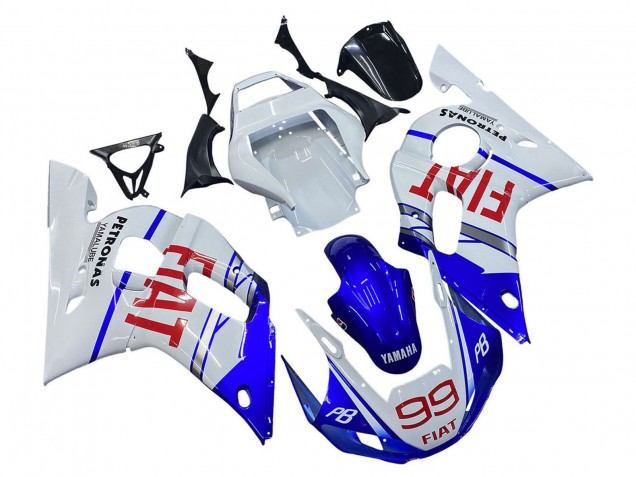 Online Blanco Azul Rojo Fiat 99 Carenado Moto Yamaha YZF 600 R6 1998-2002