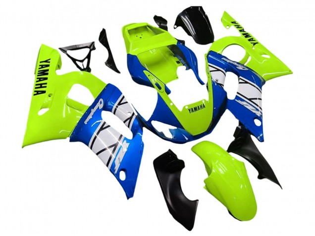 Online Neon Verde Azul Blanco Champions Carenado Moto Yamaha YZF 600 R6 1998-2002