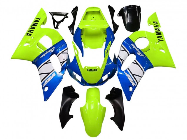 Online Neon Verde Azul Blanco Champions Carenado Moto Yamaha YZF 600 R6 1998-2002
