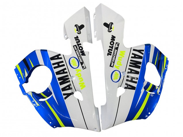 Online Blanco Azul Neon Amarillo Fiat Motul Michelin Carenado Moto Yamaha YZF 600 R6 1998-2002