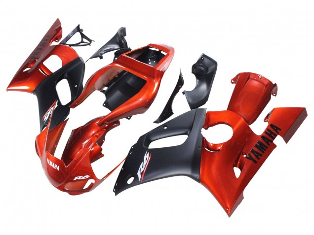 Online Naranja Negro Mate Carenado Moto Yamaha YZF 600 R6 1998-2002