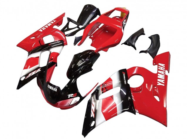 Online Rojo Blanco Negro Brillante Carenados Moto Yamaha YZF 600 R6 1998-2002