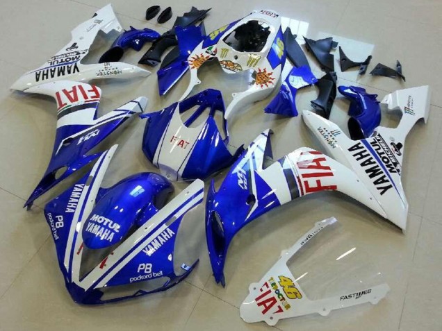 Online Blanco Azul Rojo Fiat Carenado Moto Yamaha YZF R1 2004-2006