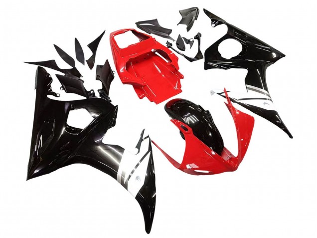 Online Rojo Blanco Negro Brillante Carenado Moto Yamaha YZF R6 2003-2004