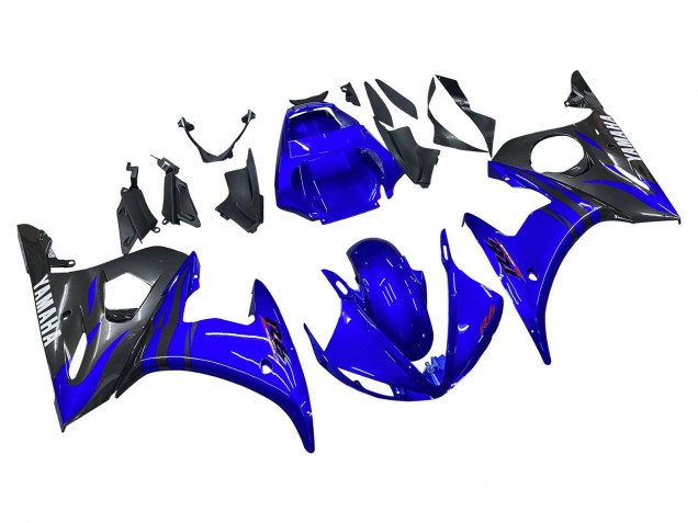 Online Azul Negro Brillante Carenado Moto Yamaha YZF R6 2003-2004