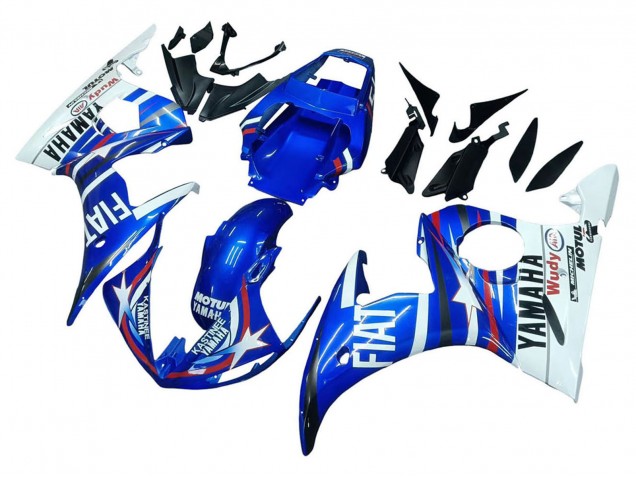 Online Blanco Azul Fiat Motul Kastinee Carenado Moto Yamaha YZF R6 2003-2004