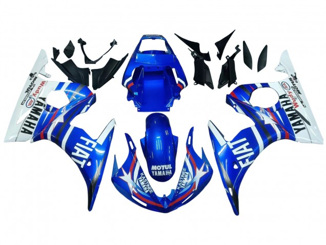 Online Blanco Azul Fiat Motul Kastinee Carenado Moto Yamaha YZF R6 2003-2004