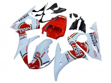 Online Blanco Rojo Lucky Strike Motul Carenado Moto Yamaha YZF R6 2003-2004