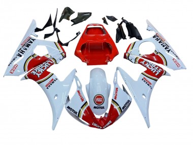 Online Blanco Rojo Lucky Strike Motul Carenado Moto Yamaha YZF R6 2003-2004