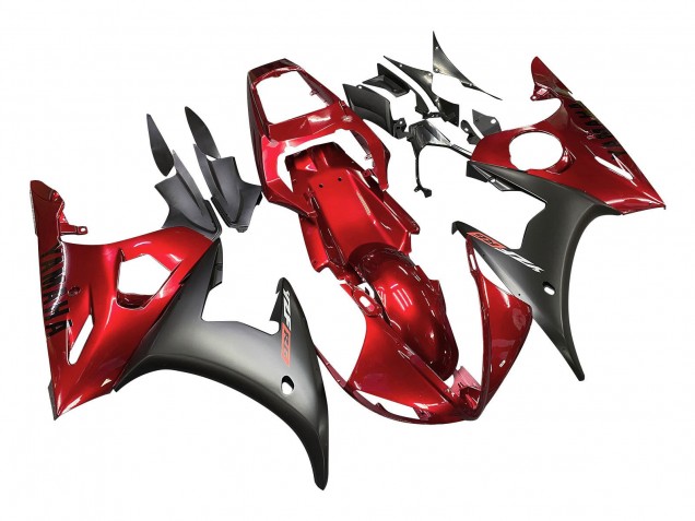 Online Rojo Negro Mate Kits Carenados Moto Yamaha YZF R6S 2006-2009