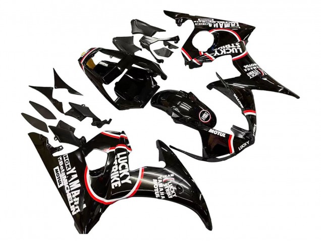 Online Negro Brillante Rojo Blanco Lucky Strike Motul Carenado Moto Yamaha YZF R6 2003-2004