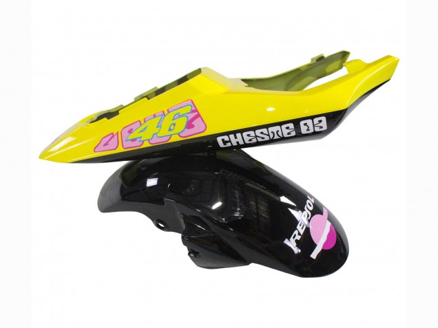 Online Amarillo Rosa Negro Brillante Rossi Repsol 46 Carenado Moto Yamaha YZF R6S 2006-2009
