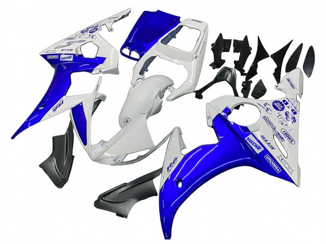 Online Blanco Azul GYTR Carenado Moto Yamaha YZF R6S 2006-2009
