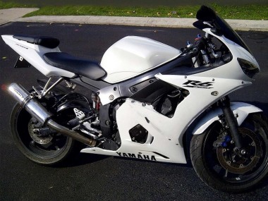 Online Blanco Negro Calcomanías Carenado Moto Yamaha YZF R6S 2006-2009