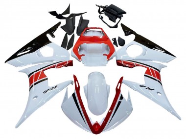Online Blanco Rojo Negro Brillante Carenado Moto Yamaha YZF R6 2003-2004