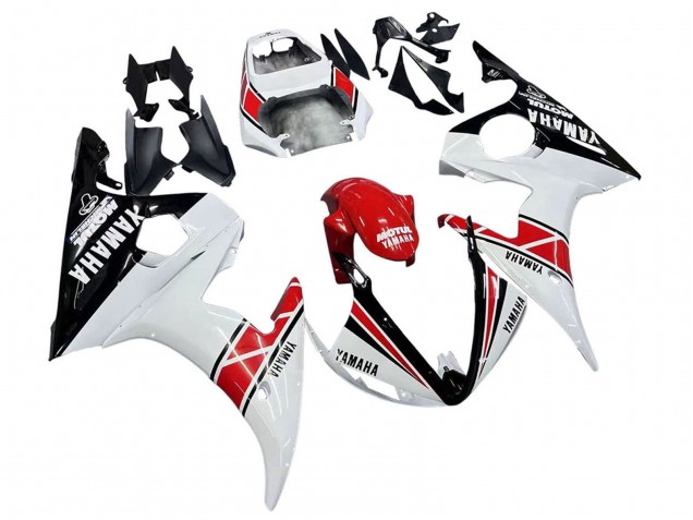 Online Blanco Rojo Negro Brillante Motul Carenado Moto Yamaha YZF R6S 2006-2009