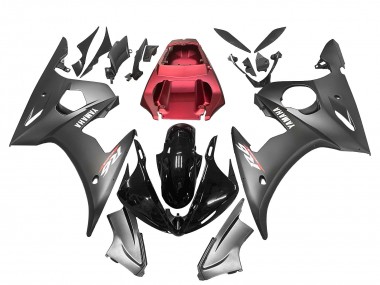 Online Rojo Negro Brillante Negro Mate Carenado Moto Yamaha YZF R6 2003-2004