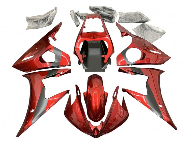 Online Rojo Negro Mate Carenado Moto Yamaha YZF R6S 2006-2009