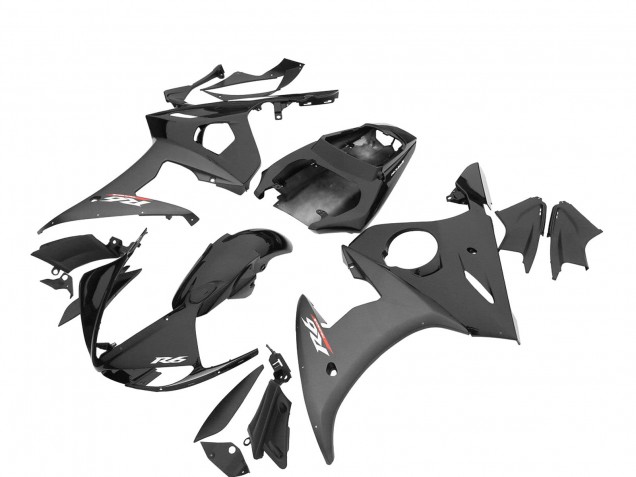 Online Negro Brillante Negro Mate Carenado Moto Yamaha YZF R6S 2006-2009