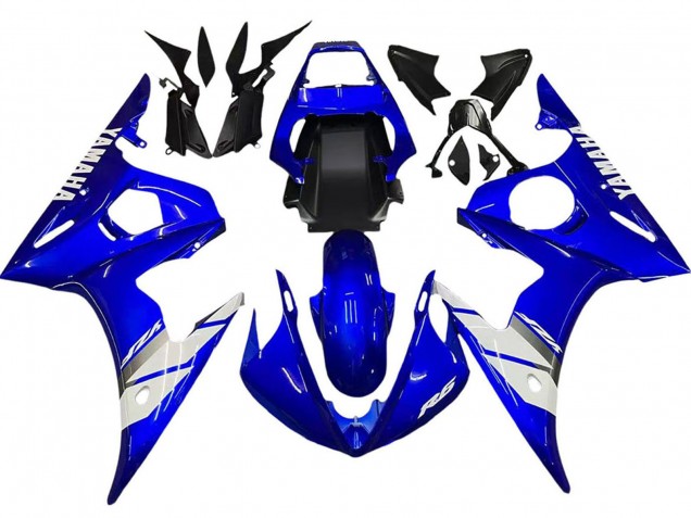 Online Azul Blanco Carenados Moto Yamaha YZF 600 R6 2005