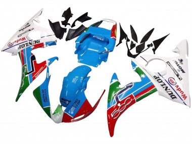 Online Azul Claro Blanco Verde Rojo Kastinee Dunlop Motul Carenado Moto Yamaha YZF 600 R6 2005