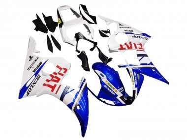 Online Blanco Azul Dunlop Fiat Motul Carenado Moto Yamaha YZF 600 R6 2005