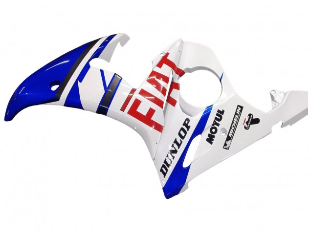 Online Blanco Azul Dunlop Fiat Motul Carenado Moto Yamaha YZF 600 R6 2005
