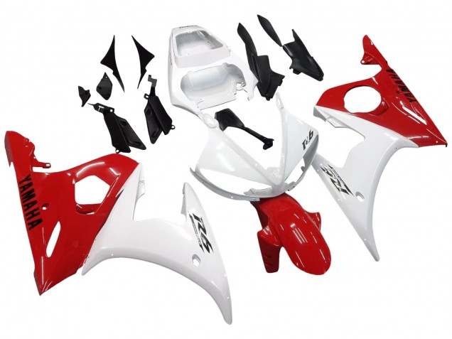Online Blanco Rojo Carenado Moto Yamaha YZF 600 R6 2005