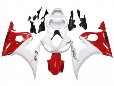 Online Blanco Rojo Carenado Moto Yamaha YZF 600 R6 2005
