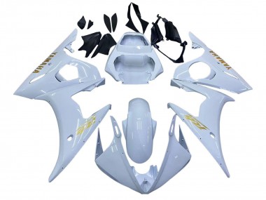 Online Blanco Oro Carenado Moto Yamaha YZF 600 R6 2005
