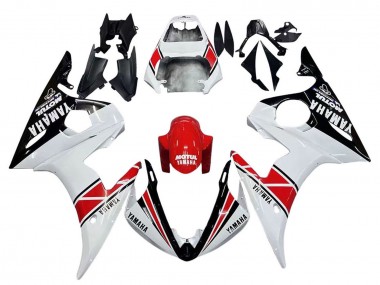 Online Blanco Negro Rojo Motul Carenado Moto Yamaha YZF 600 R6 2005