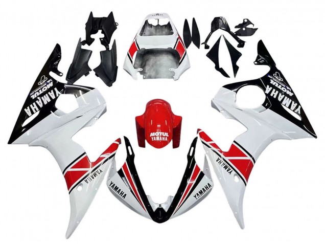 Online Blanco Negro Rojo Motul Carenado Moto Yamaha YZF 600 R6 2005