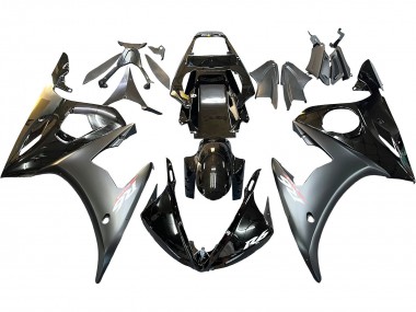 Online Negro Brillante Negro Mate Oro Carenado Moto Yamaha YZF 600 R6 2005