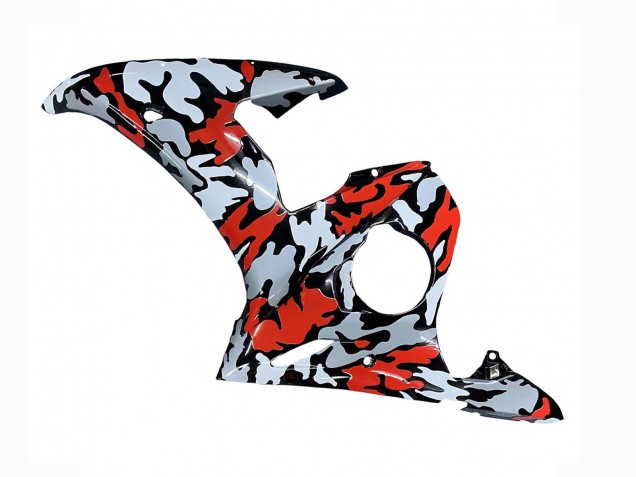 Online Negro Rojo Gris Camouflage Carenado Moto Yamaha YZF 600 R6 2005