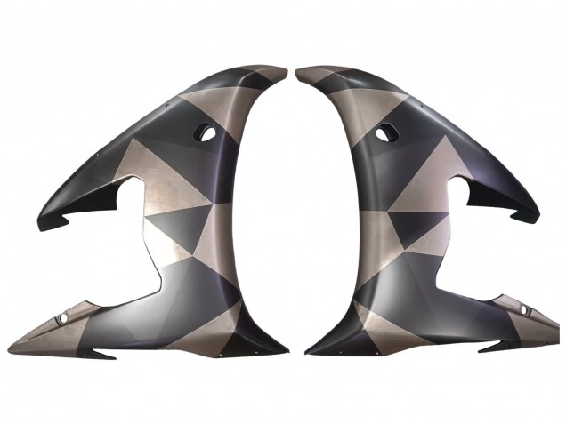 Online Negro Mate Gris Geométrico Carenado Moto Yamaha YZF 600 R6 2005