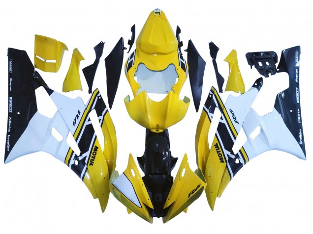 Online Amarillo Blanco Negro Brillante Motul Carenado Moto Yamaha YZF 600 R6 2006-2007