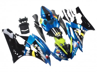 Online Azul Neon Verde Negro Tiburón Carenado Moto Yamaha YZF 600 R6 2006-2007
