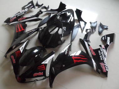 Online Negro Brillante Rojo Monstruo Carenado Moto Yamaha YZF R1 2004-2006