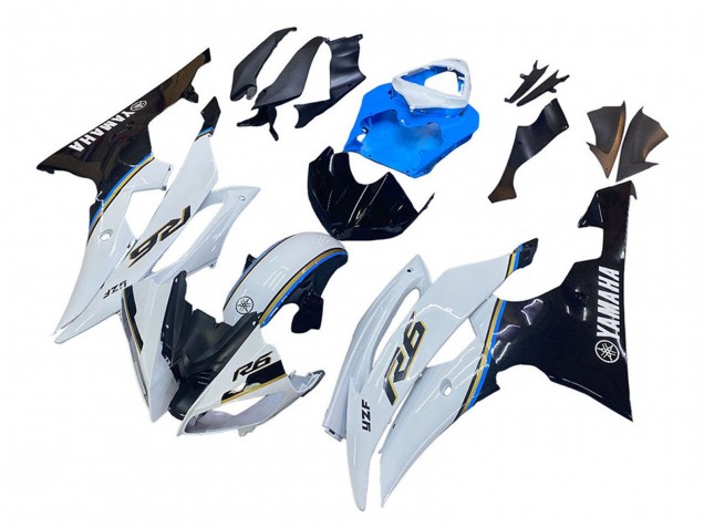 Online Blanco Azul Negro Brillante Carenados Moto Yamaha YZF 600 R6 2008-2016