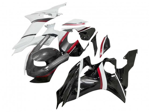 Online Blanco Rojo Negro Brillante FibraCarbono Estilo Carenado Moto Yamaha YZF 600 R6 2017-2023