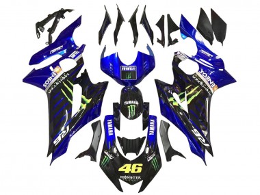 Online Azul Negro Brillante Verde Monstruo ENEOS Yamalube Carenado Moto Yamaha YZF 600 R6 2017-2023