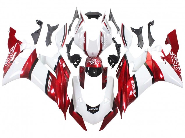 Online Blanco Rojo Negro Carenado Moto Yamaha YZF 600 R6 2017-2023