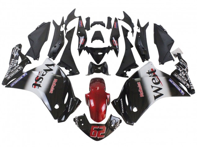 Online Negro Brillante Blanco West Rojo HRC 62 Carenado Moto Honda CBR250RR 2011-2015