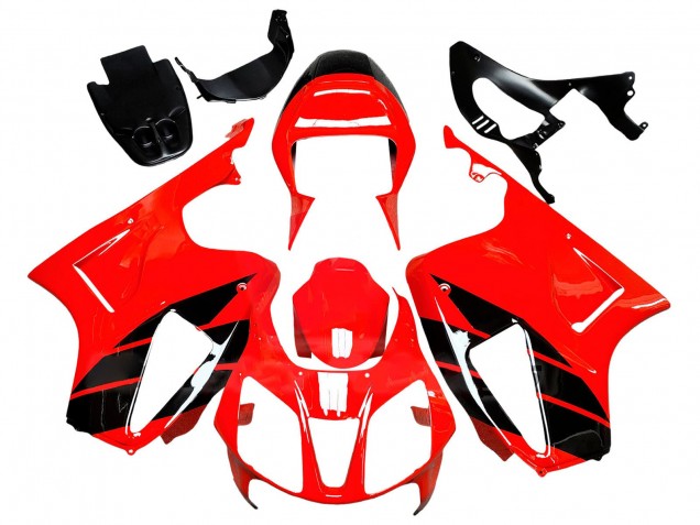 Online Rojo Negro Brillante Raya Carenado Moto Honda VTR1000 2000-2006